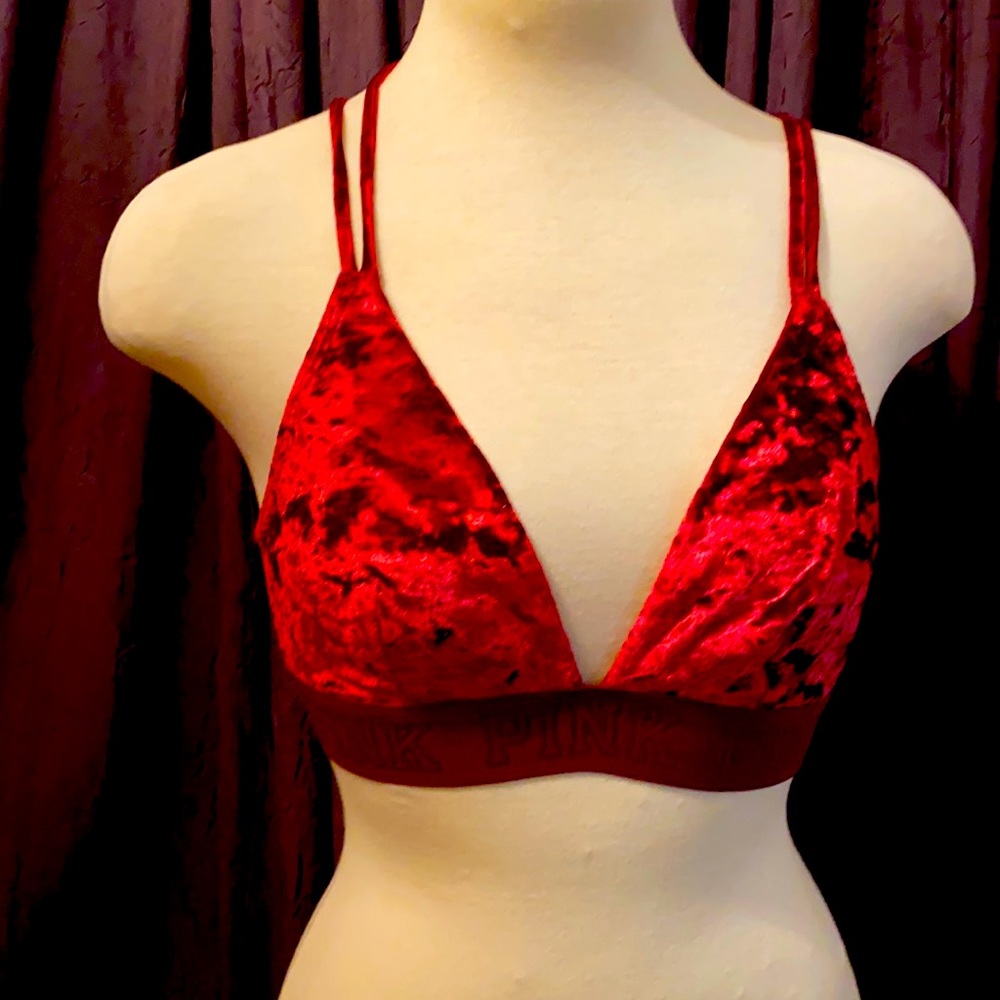 Victoria’s Secret PINK maroon velvet bralette